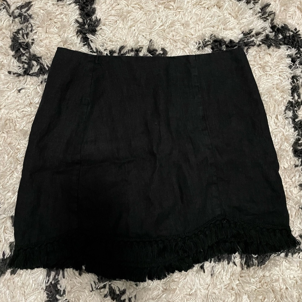 Reformation mini skirt with fringe bottom